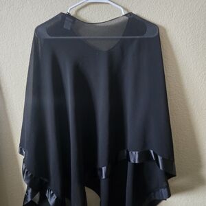Dressbarn Black Sheer Poncho